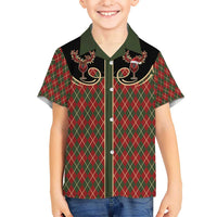Western Yoke Hawaiian Shirt Wine Deer Christmas Argyle Patterns - Wonder Print Shop