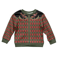 Western Yoke Kid Ugly Christmas Sweater Wine Deer Christmas Argyle Patterns - Wonder Print Shop