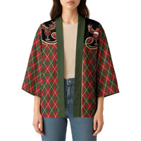 Western Yoke Kimono Wine Deer Christmas Argyle Patterns - Wonder Print Shop