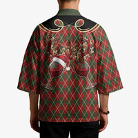 Western Yoke Kimono Wine Deer Christmas Argyle Patterns - Wonder Print Shop