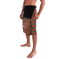 Western Yoke Lavalava Wine Deer Christmas Argyle Patterns - Wonder Print Shop