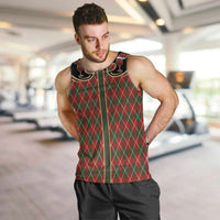 Western Yoke Men Tank Top Wine Deer Christmas Argyle Patterns - Wonder Print Shop