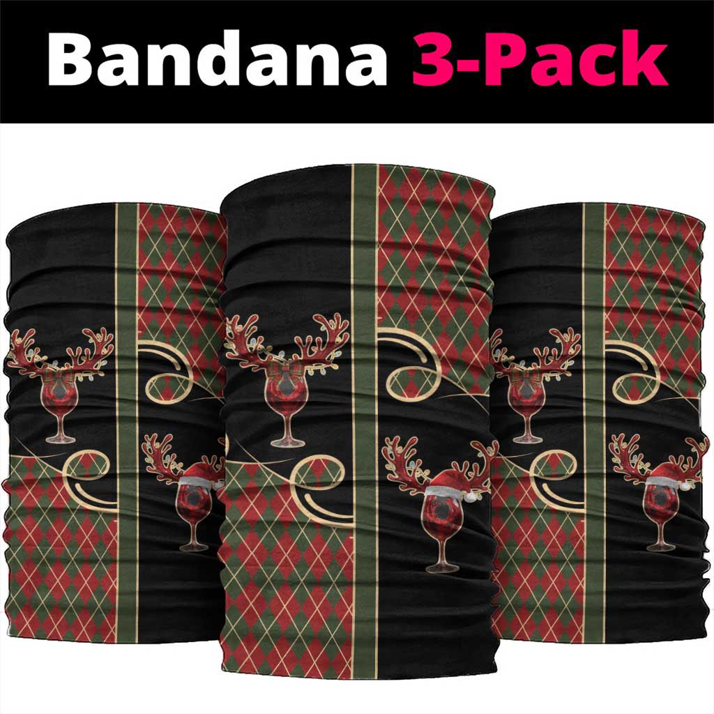 Western Yoke Neck Gaiter Wine Deer Christmas Argyle Patterns - Wonder Print Shop