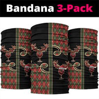 Western Yoke Neck Gaiter Wine Deer Christmas Argyle Patterns - Wonder Print Shop