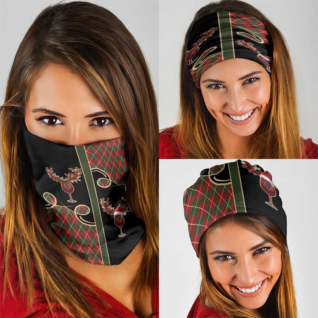 Western Yoke Neck Gaiter Wine Deer Christmas Argyle Patterns - Wonder Print Shop
