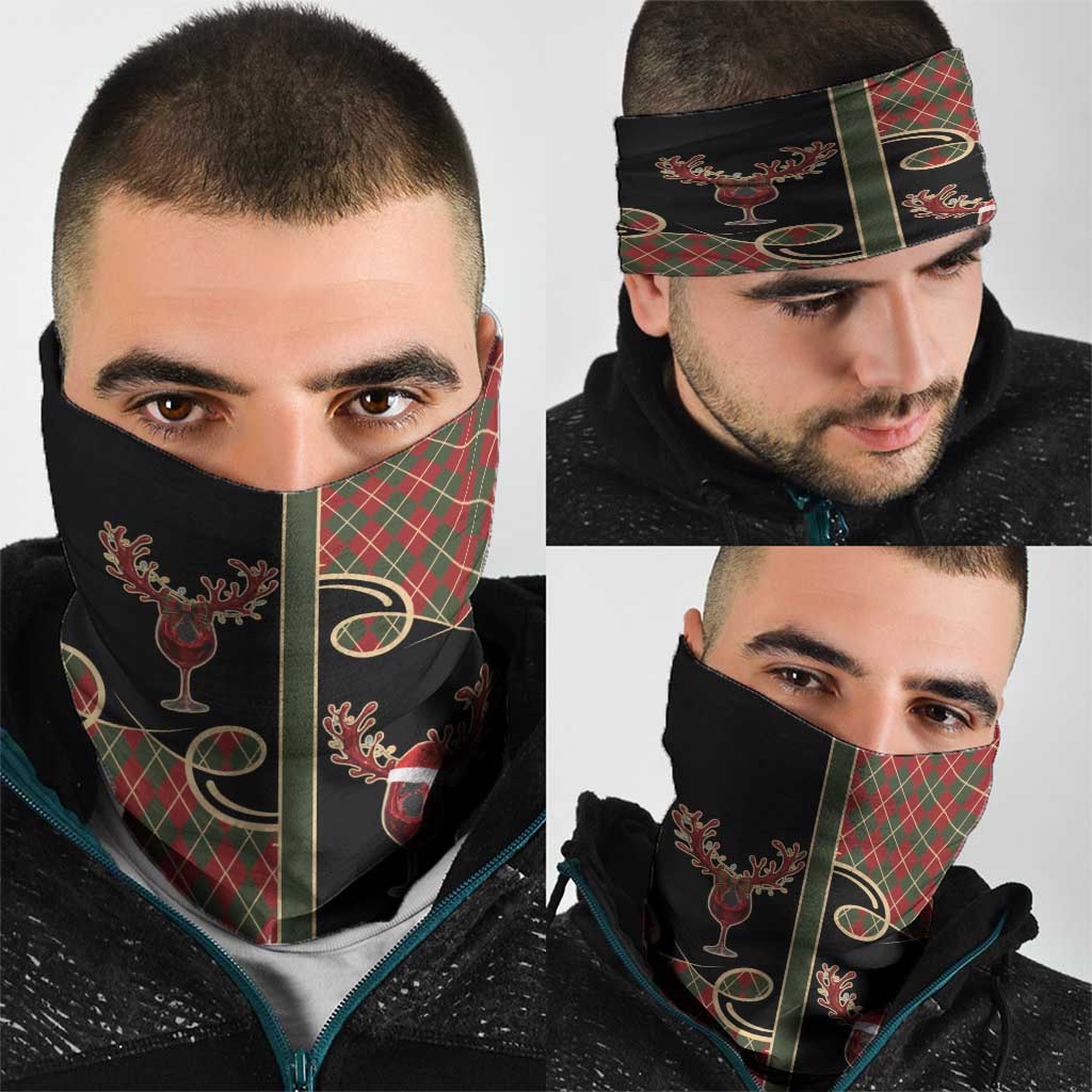 Western Yoke Neck Gaiter Wine Deer Christmas Argyle Patterns - Wonder Print Shop