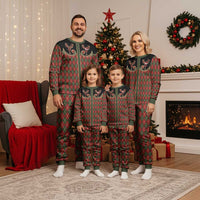 Western Yoke Christmas Pajama Set Wine Deer Christmas Argyle Patterns - Wonder Print Shop