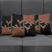 Western Yoke Pillow Cover Wine Deer Christmas Argyle Patterns - Wonder Print Shop