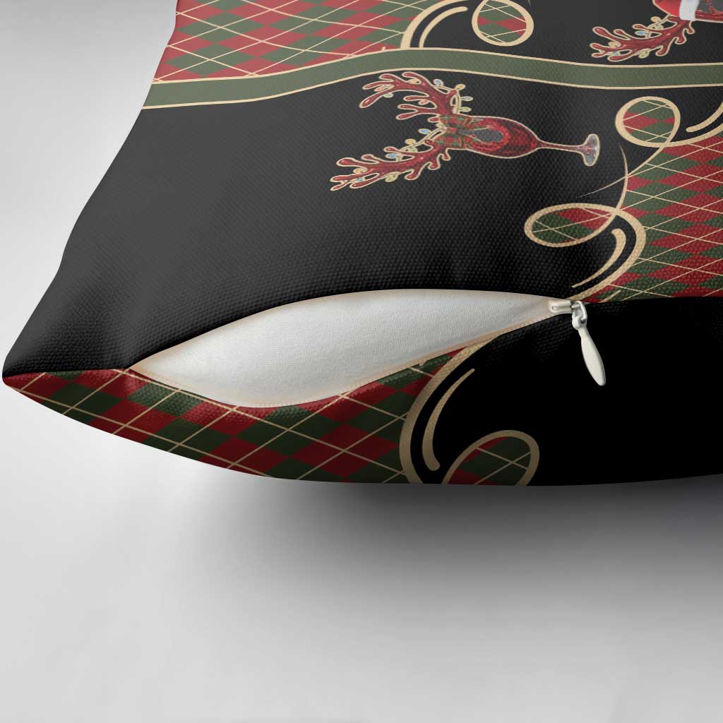 Western Yoke Pillow Cover Wine Deer Christmas Argyle Patterns - Wonder Print Shop