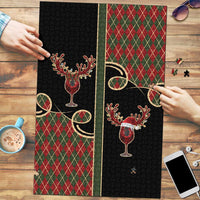 Western Yoke Puzzle Wine Deer Christmas Argyle Patterns - Wonder Print Shop