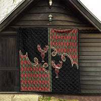 Western Yoke Quilt Wine Deer Christmas Argyle Patterns - Wonder Print Shop