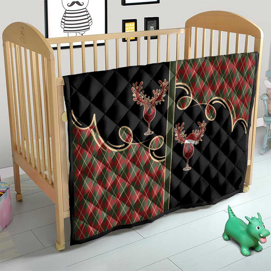 Western Yoke Quilt Wine Deer Christmas Argyle Patterns - Wonder Print Shop