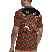 Western Yoke Rugby Jersey Wine Deer Christmas Argyle Patterns - Wonder Print Shop