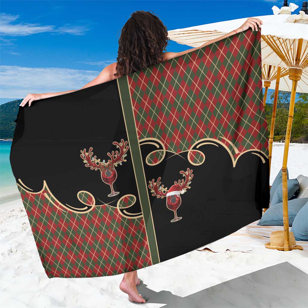 Western Yoke Sarong Wine Deer Christmas Argyle Patterns - Wonder Print Shop