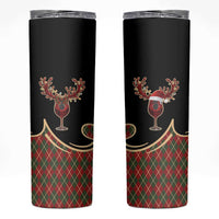 Western Yoke Skinny Tumbler Wine Deer Christmas Argyle Patterns - Wonder Print Shop