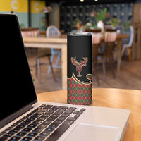 Western Yoke Skinny Tumbler Wine Deer Christmas Argyle Patterns - Wonder Print Shop