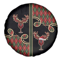 Western Yoke Spare Tire Cover Wine Deer Christmas Argyle Patterns - Wonder Print Shop