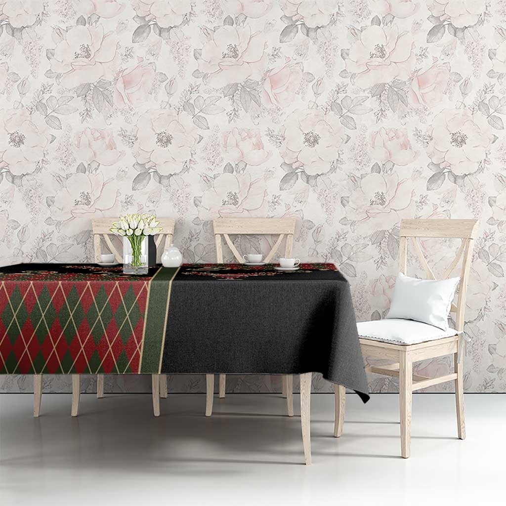 Western Yoke Tablecloth Wine Deer Christmas Argyle Patterns - Wonder Print Shop