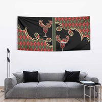 Western Yoke Tapestry Wine Deer Christmas Argyle Patterns - Wonder Print Shop