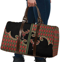 Western Yoke Travel Bag Wine Deer Christmas Argyle Patterns - Wonder Print Shop