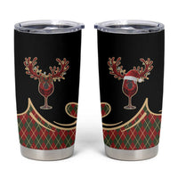 Western Yoke Tumbler Cup Wine Deer Christmas Argyle Patterns - Wonder Print Shop