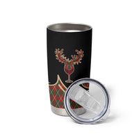 Western Yoke Tumbler Cup Wine Deer Christmas Argyle Patterns - Wonder Print Shop