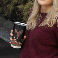 Western Yoke Tumbler Cup Wine Deer Christmas Argyle Patterns - Wonder Print Shop