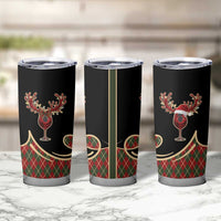 Western Yoke Tumbler Cup Wine Deer Christmas Argyle Patterns - Wonder Print Shop