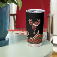 Western Yoke Tumbler Cup Wine Deer Christmas Argyle Patterns - Wonder Print Shop