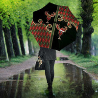 Western Yoke Umbrella Wine Deer Christmas Argyle Patterns - Wonder Print Shop