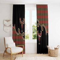 Western Yoke Window Curtain Wine Deer Christmas Argyle Patterns - Wonder Print Shop