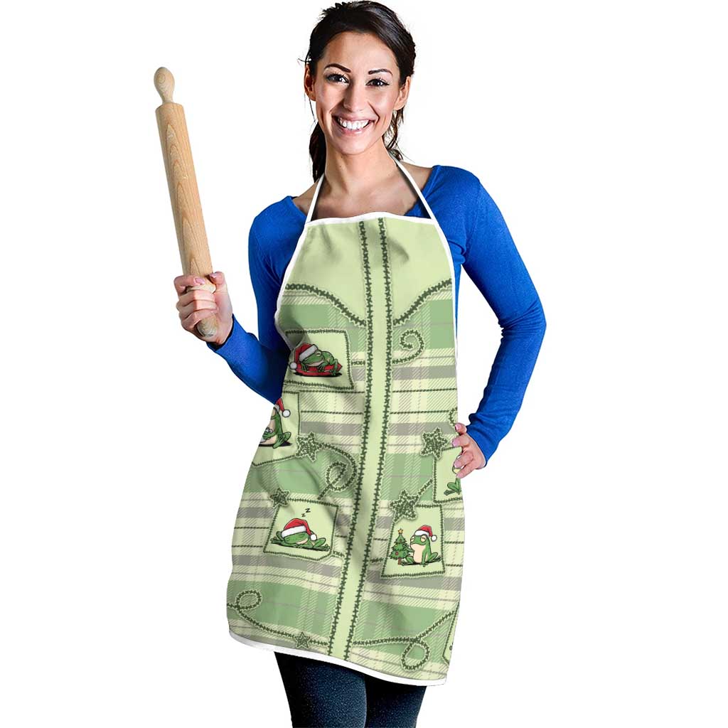 Western Yoke Apron Frog Christmas Cute Style - Wonder Print Shop