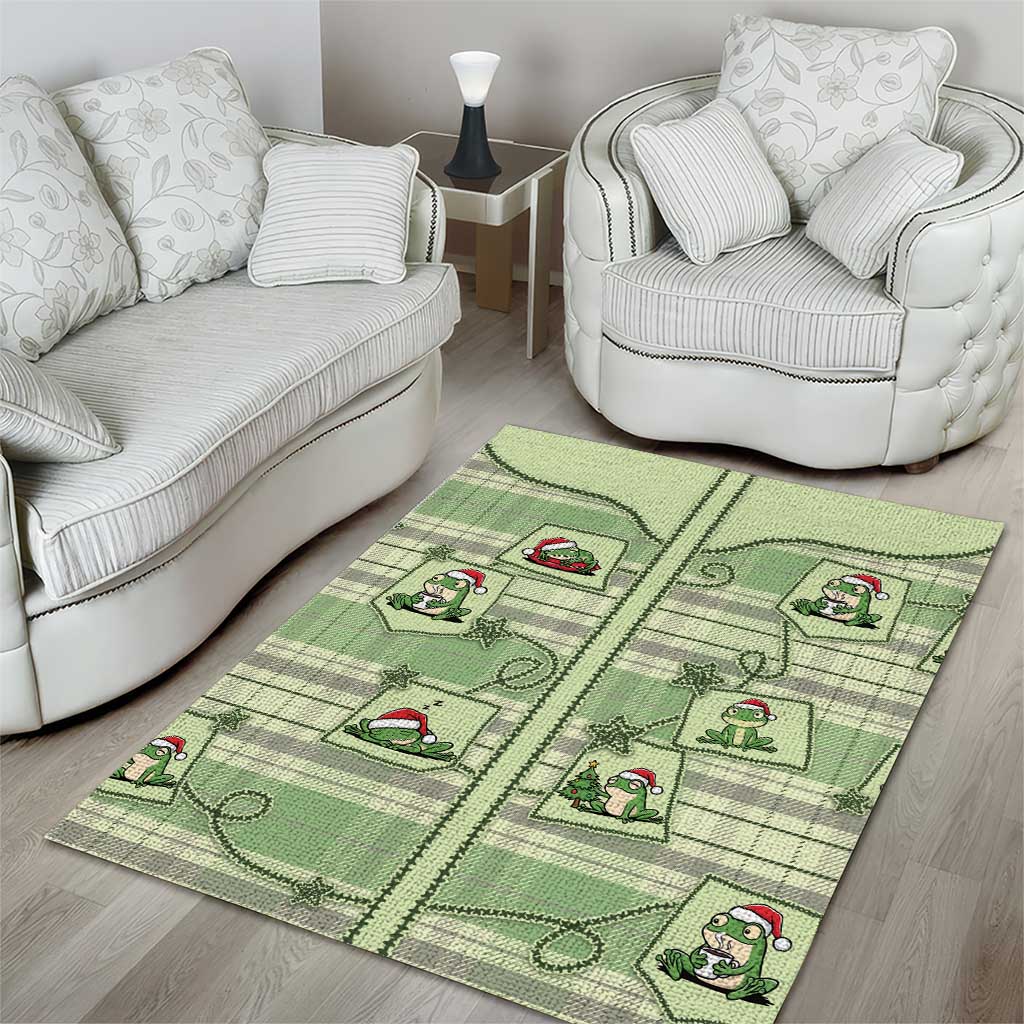 Western Yoke Area Rug Frog Christmas Cute Style - Wonder Print Shop