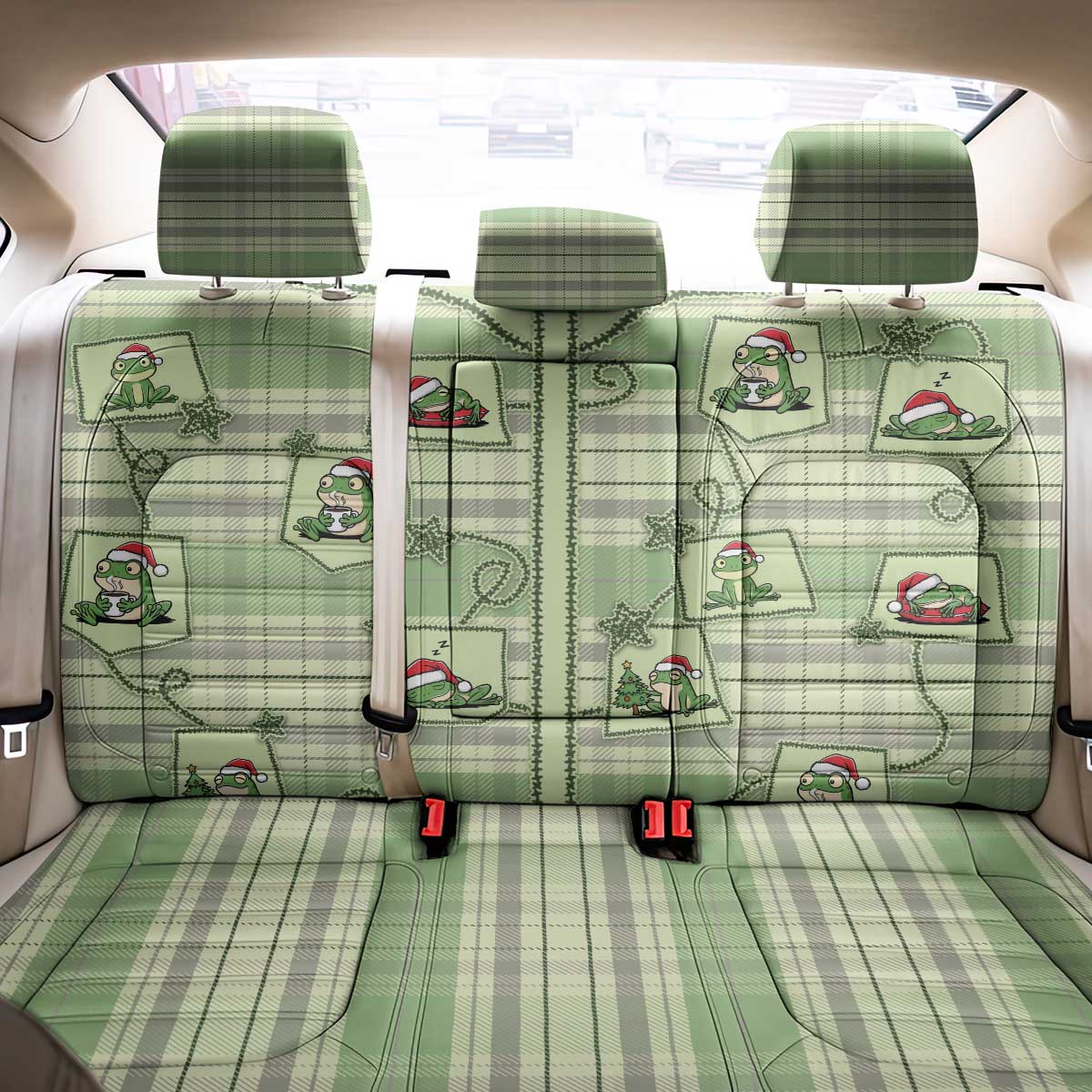Western Yoke Back Car Seat Cover Frog Christmas Cute Style - Wonder Print Shop