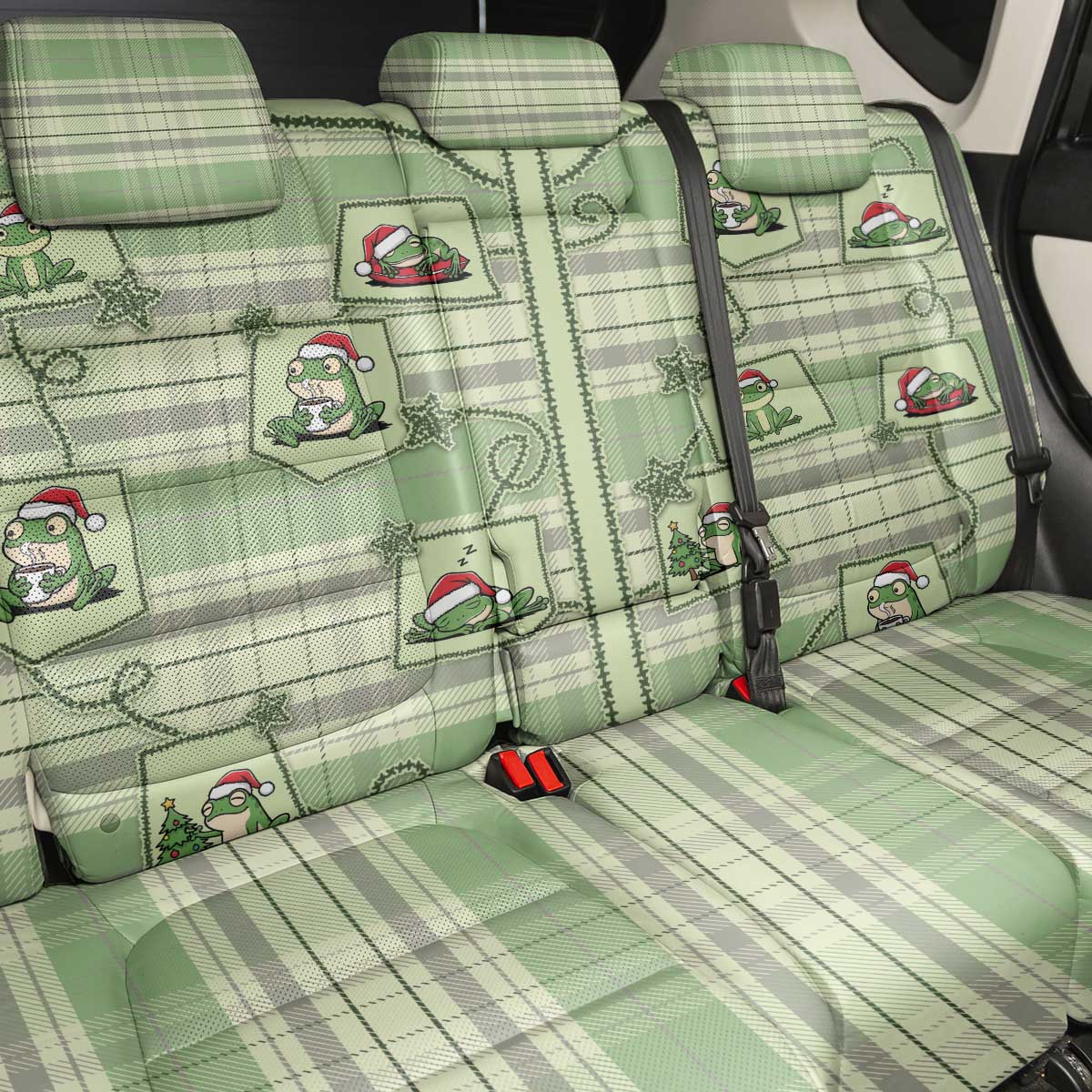 Western Yoke Back Car Seat Cover Frog Christmas Cute Style - Wonder Print Shop