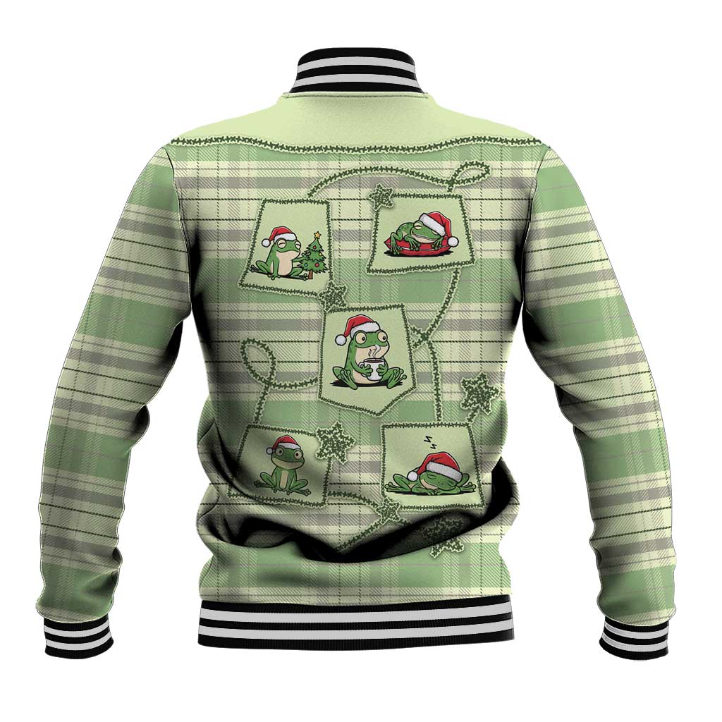 Western Yoke Baseball Jacket Frog Christmas Cute Style - Wonder Print Shop