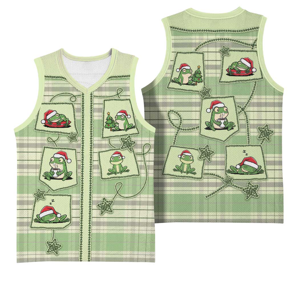 Western Yoke Basketball Jersey Frog Christmas Cute Style - Wonder Print Shop