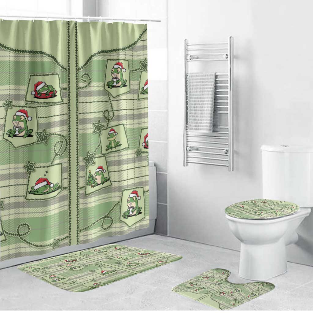 Western Yoke Bathroom Set Frog Christmas Cute Style - Wonder Print Shop