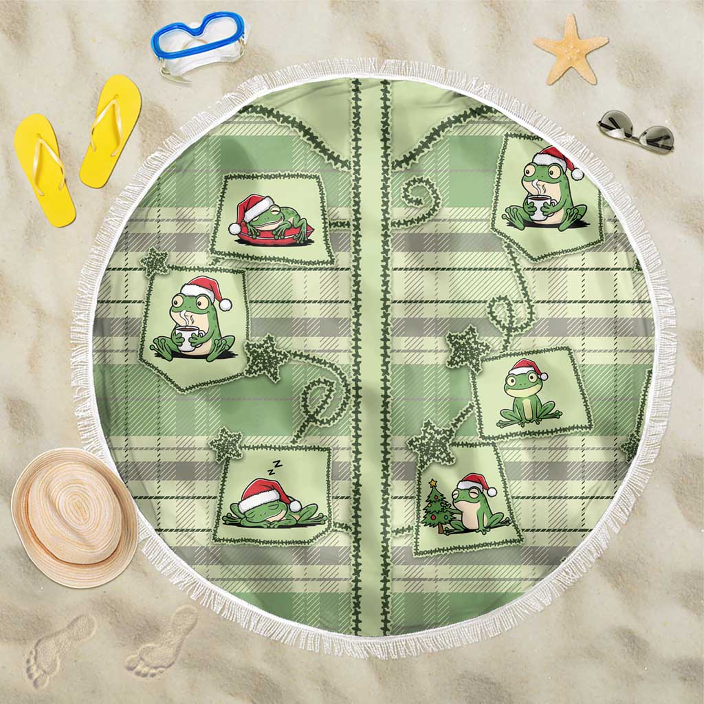 Western Yoke Beach Blanket Frog Christmas Cute Style - Wonder Print Shop