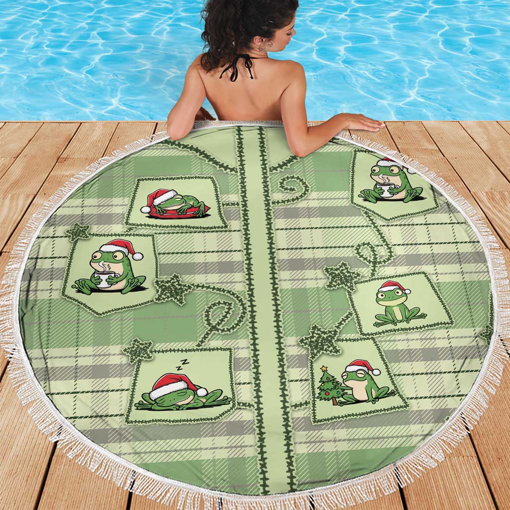 Western Yoke Beach Blanket Frog Christmas Cute Style - Wonder Print Shop
