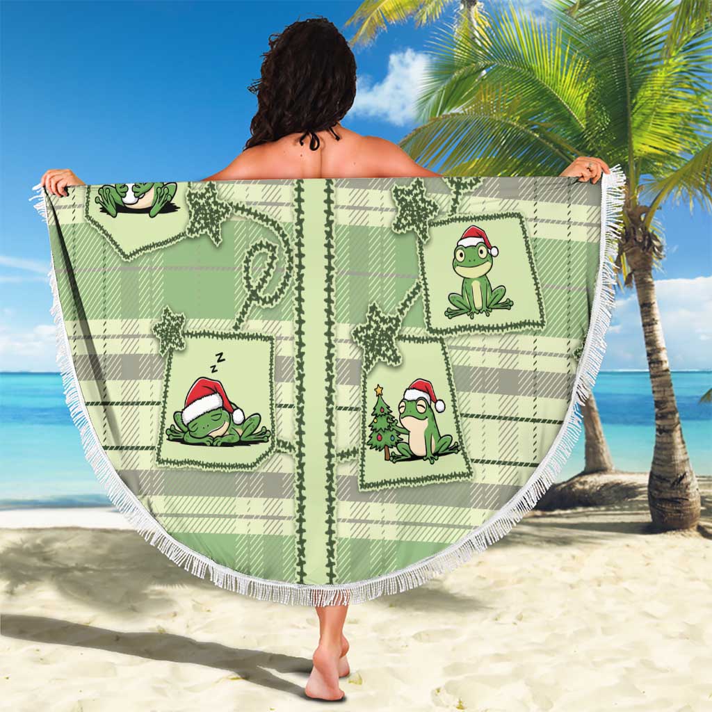 Western Yoke Beach Blanket Frog Christmas Cute Style - Wonder Print Shop