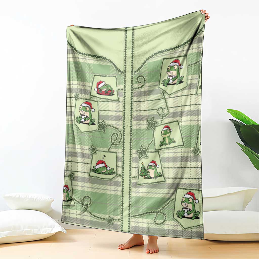 Western Yoke Blanket Frog Christmas Cute Style - Wonder Print Shop