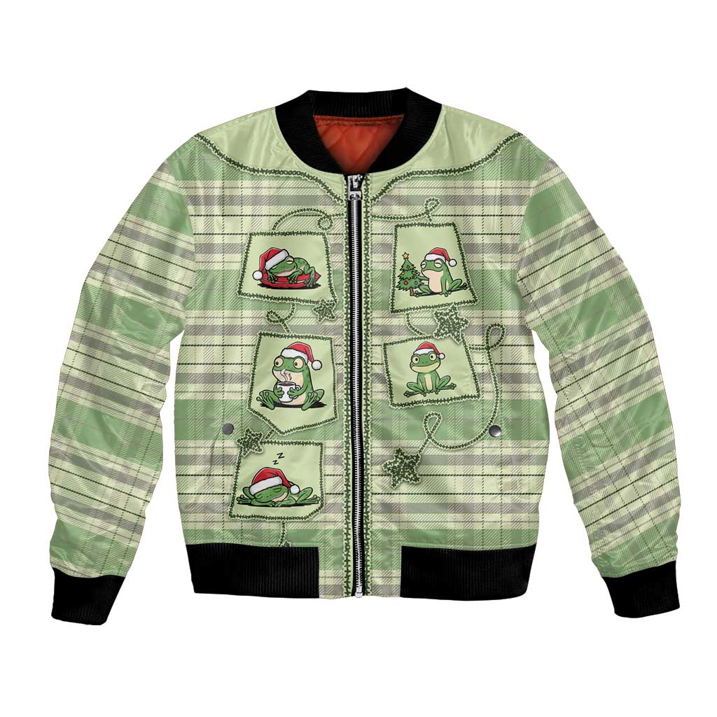 Western Yoke Bomber Jacket Frog Christmas Cute Style - Wonder Print Shop