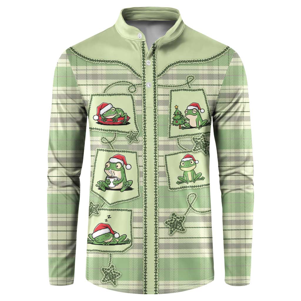 Western Yoke Button Sweatshirt Frog Christmas Cute Style - Wonder Print Shop
