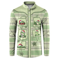 Western Yoke Button Sweatshirt Frog Christmas Cute Style - Wonder Print Shop