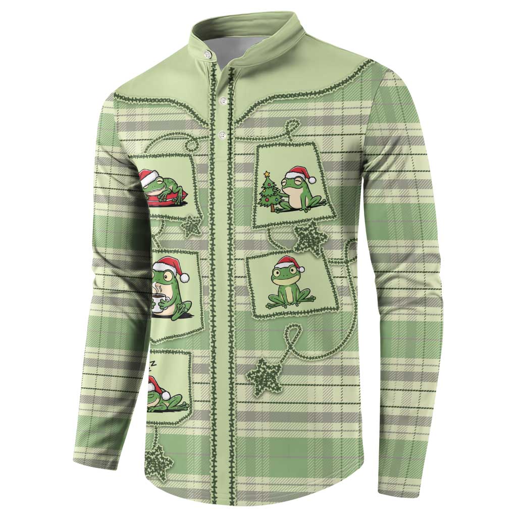 Western Yoke Button Sweatshirt Frog Christmas Cute Style - Wonder Print Shop