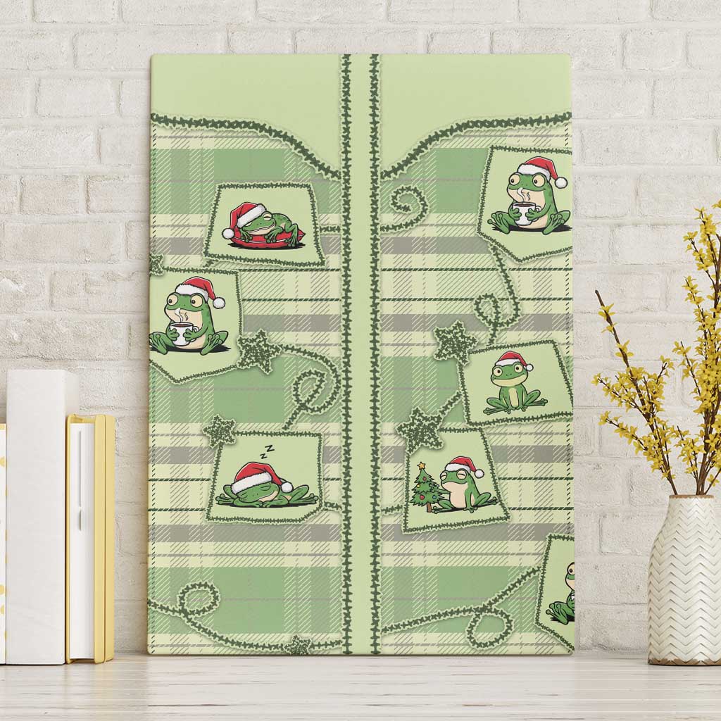 Western Yoke Canvas Wall Art Frog Christmas Cute Style - Wonder Print Shop