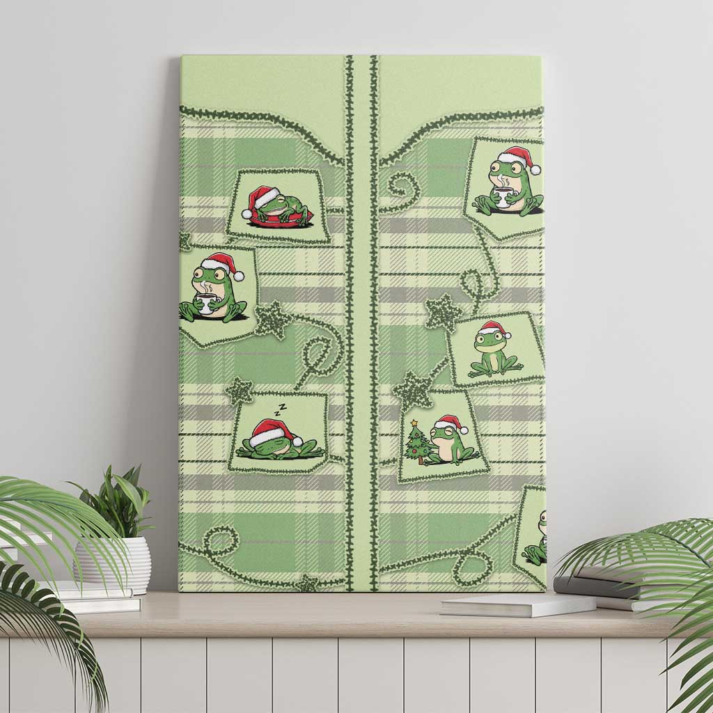 Western Yoke Canvas Wall Art Frog Christmas Cute Style - Wonder Print Shop