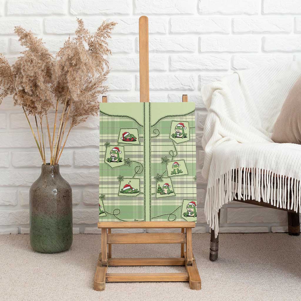 Western Yoke Canvas Wall Art Frog Christmas Cute Style - Wonder Print Shop
