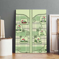 Western Yoke Canvas Wall Art Frog Christmas Cute Style - Wonder Print Shop